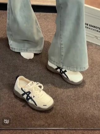 啄木鸟小众德训鞋女2025新款爆款鞋子秋季厚底休闲阿甘运动小白鞋