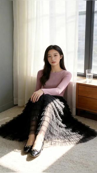 高腰蛋糕裙显瘦又百搭,穿出好身材!