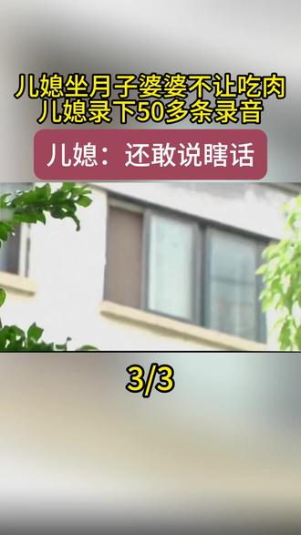 儿媳坐月子婆婆不让吃肉,儿媳录下50多条录音。儿媳:还敢说瞎话3/3