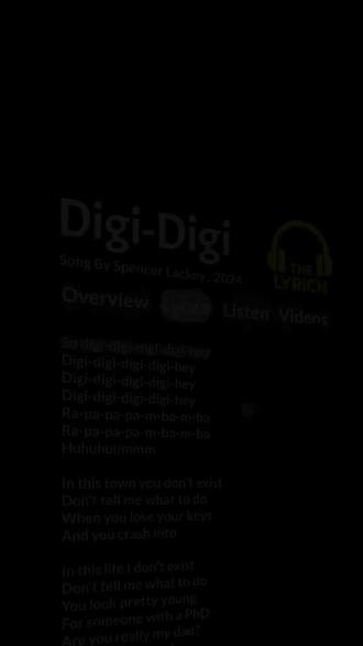 DIGI DIGI#推歌日常 #英文歌词片段