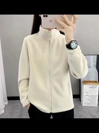 防寒保暖双面摇粒绒外套,修身登山服冲锋衣内胆女士#休闲外套 #户外出游 #休闲搭配 #休闲服饰 @抖音创作小助手
