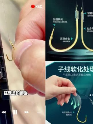 刘志强强拉子线双钩金袖金海夕新关东伊势尼进口鱼线鱼钩必备渔具#渔具用品 #鱼线 #鱼钩 #钓具
