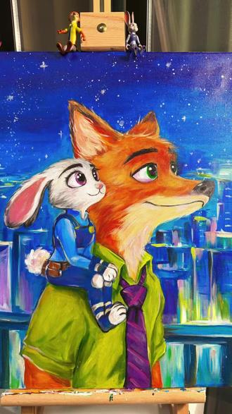 你们要的最终版来了#解压视频, #跟着抖音学画画 #疯狂动物城 #动画 #画画