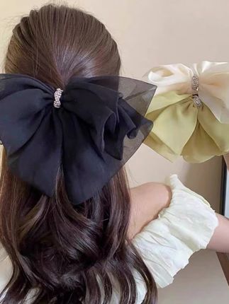 优雅气质大蝴蝶结头饰发夹女时尚高端后脑勺高级感弹簧夹顶夹发卡 #蝴蝶结头饰 #发卡