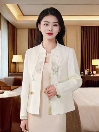 春秋新中式复古女装上衣洋气时尚短款修身国风外套#高端大气 #现代风格 #穿出自信穿出美丽