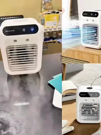 美优森USB喷雾迷你充电制空调扇冷风机家用空调桌面加湿器电风扇