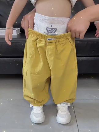 男童夏季中裤女童夏装裤子儿童七分裤宝宝纯棉灯笼裤薄款短裤防蚊#男童短裤 #男童防蚊裤 #男童防蚊裤薄款夏季 #宝宝灯笼裤 #儿童七分裤