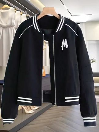 #创作灵感上热门短视频 短款时尚棒球休闲夹克外套