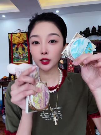 山茶花粉饼 干湿两用 蓝风铃爆款 特价包邮