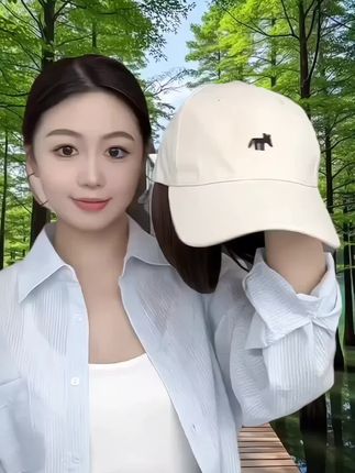 #防晒帽#帽子假发一体#遮阳防晒