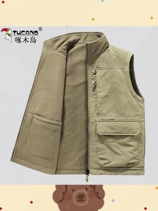 木森推荐加绒马甲多口袋双面穿马夹男户外工装背心 #马甲  #背心  #工装背心  #木森推荐  #木森大舞台