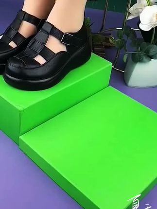 2025夏季软底防水台松糕厚底女鞋真皮罗马凉鞋底百搭镂空妈妈鞋