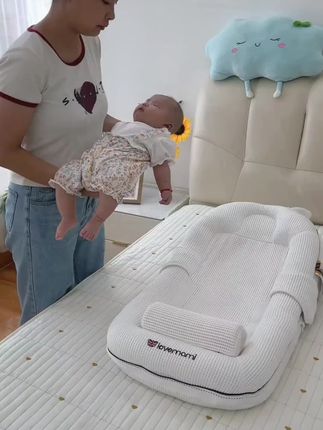 #创作灵感 kissbaby miracle床中床斜坡枕二合一安睡新生儿防吐奶斜坡防惊跳#床中床新生儿用品