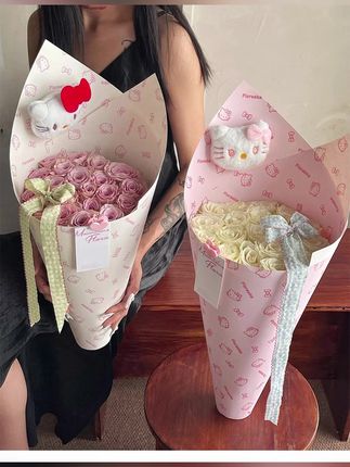 七夕爆款KT猫花束一体定型片上新啦!快速出单, 成品简约又高级,七夕必备的报单神器#好物推荐 🔥 #七夕花束 #爆款热卖中 #实用 #划算便宜 - 5