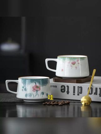 陶瓷大号茶杯国潮纯手绘防烫主人杯