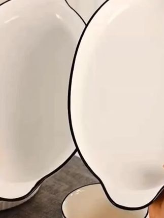 #家用大号鱼盘2025新款高级感防烫双耳蒸鱼专用盘子釉下彩陶瓷餐具#盘子