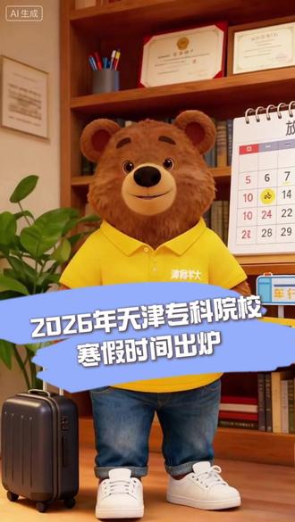 年底啦,要放假啦!天津专科的娃儿们看过来 哈喽同学们!我是你们的小熊老师津小星~ 2026 年天津专科院校寒假时间汇总表热乎乎出炉啦,目前天津国土资源和质量职业学院和天津通信职业学院假期最长有50天哦!还有一些学校暂未公布开学时间,不过放假时间已经确定了,大家可以提前规划旅游、兼职或者 “家里蹲” 计划啦~
最后提醒一句:假期可以放松,但安全第一位!星哥等你们满血归来,下学期继续加油呀!