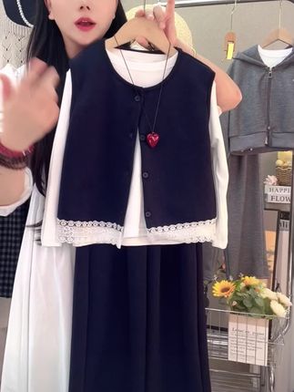 女童马甲阔腿裤三件套秋季2025新款儿童洋气时髦早秋中大童秋装#强烈推荐 #套装穿搭 #春秋穿搭 #马甲背心 #阔腿裤