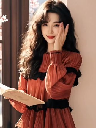2025春秋新款法式红色木耳边衬衣女高级感轻奢减龄洋气衬衫上衣潮#好物分享🔥