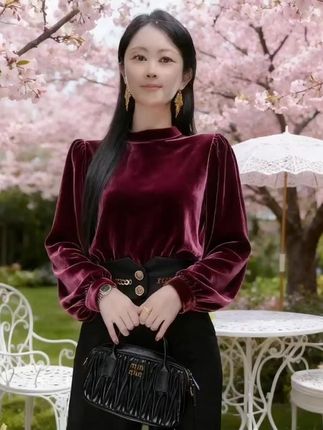 【陈米米设计师品牌】秋季新款洋气上衣轻奢百搭金丝绒上衣 DY4971#传统服饰 #每日分享 #出游穿搭 #旗袍裙服装