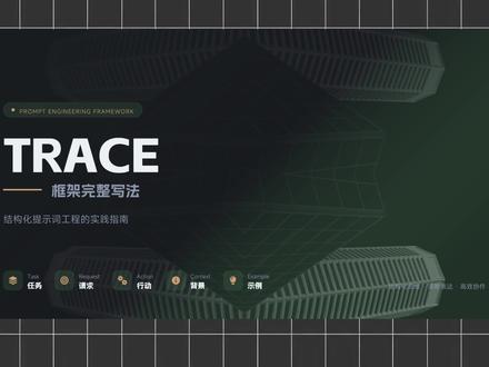 #真实生活分享计划 今天给大家分享一个结构化提示词实践框架——TRACE。
一句话理解:TRACE 的核心不是“多说”,而是把关键一次性说清楚,让 AI 知道你要什么、该怎么做、最后交付什么。
TRACE 一共 5 步:
第一,任务,清楚定义要解决的问题;
第二,请求,明确输出形式,比如表格、清单或总结;
第三,行动,告诉模型具体的执行方法和步骤;
第四,背景,补充使用场景和限制条件,让结果更贴合实际;
第五,事例,给出示例或参考格式,直接对齐预期。
只要按 TRACE 写提示词,模糊指令会变清晰,输出结果会更稳定、更可控。
一句话总结:TRACE 是一个专注结构化任务和高质量输出的提示词框架。