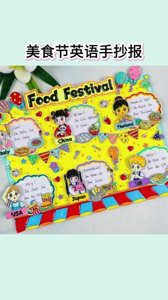 #美食节英语手抄报 美食节英语手抄报三年级下册英语食物主题画海报读书卡#英语手抄报 #读书卡 #英语读书卡 #手抄报