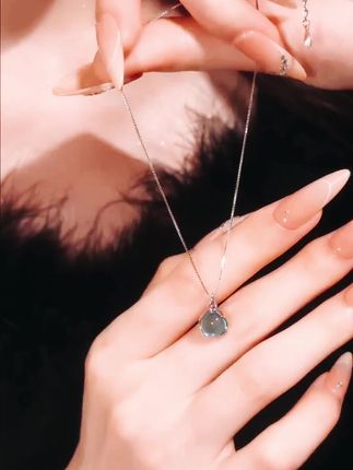 链子925银 【七夕情人节礼物】海洋之泪项链女轻奢锁骨链高级感生日#情人节礼物 #七夕礼物 #送女朋友的礼物 #七夕情人节礼物 #七夕