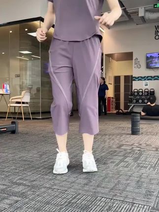 七分裤运动跑步套装女户外休闲日常薄款夏季速干网纱健身衣裤#跑步套装 #运动套装 #七分裤 #速干套装 #健身穿搭