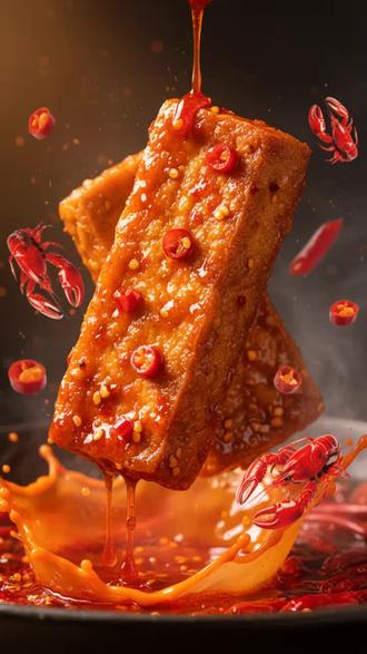 虎邦联名爆汁豆干!3秒喷火10秒冒汗也停不下来!#爆辣零食