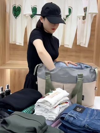 曼月依大容量拉杆手提出差可拓展待产收纳包运动健身旅行包行李包#大容量收纳袋#手提袋#出差旅行必备 #拉杆箱手提袋@巨量千川 @抖加🔥上热门🔥dou+🔥热点宝