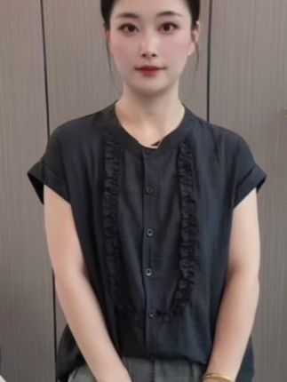 【海片】6515女士休闲时尚夏款纯色衬衫显瘦百搭宽松小衫#夏季穿搭 #面料柔软舒适 #遮肉显瘦 #谁穿谁好看 #宽松显瘦