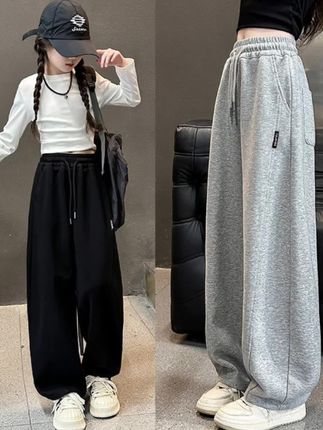 #女童运动裤 #女童休闲裤 #春秋裤子 #女童阔腿裤 #时尚休闲穿搭