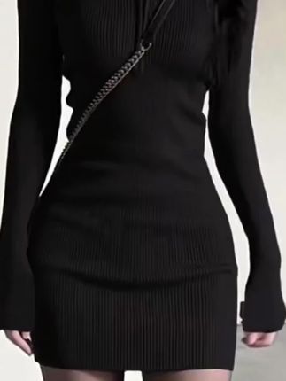 针织长袖连衣裙子秋季穿搭女装辣妹修身裙包臀裙女#显瘦连衣裙#针织长袖连衣裙#修身显瘦#包臀短裙@DOU+好生意 @DOU+小助手