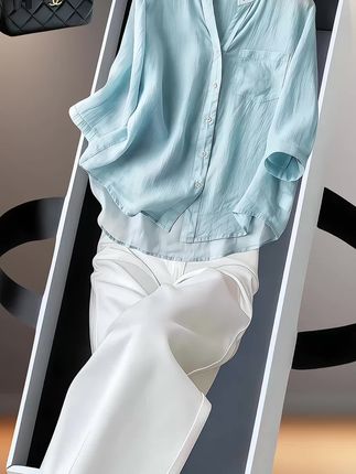 #棉麻衬衫#短袖上衣#谁穿谁好看#衬衫