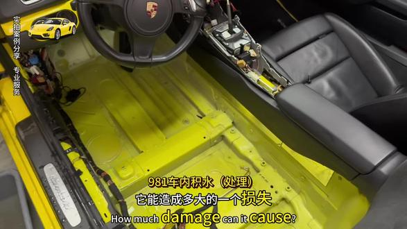 可以养鱼的一台981车内积水,该怎么去规避掉这等风险#深圳保时捷改装 #深圳保时捷维修 #981维修 #车内积水 #专业的事情交给专业人去做