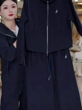 5665早秋新款洋气减龄休闲套装立领卫衣长裤2025时尚两件套装女 #休闲减龄穿搭 #卫衣穿搭 #显瘦穿搭 #运动穿搭 #休闲运动套装