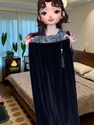 新中式丝绒流苏休闲高腰显瘦直筒裤2025秋季新品阔腿裤子#休闲穿搭 #秋季穿搭 #高腰显瘦 #直筒裤 #阔腿裤