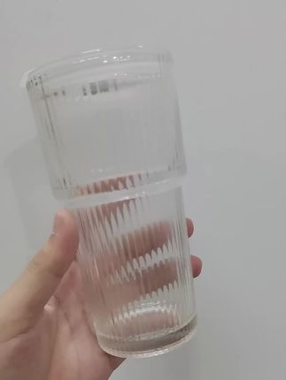 美式大容量水杯#高颜值玻璃杯#带盖冷饮杯#果汁咖啡杯#竖条纹水杯#冷饮杯