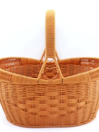 大容量元宝篮纯手工仿藤编家用购物户外野餐露营简约摘菜买菜篮子 #竹编 #藤编 #篮子 #藤编竹篮 #编篮子