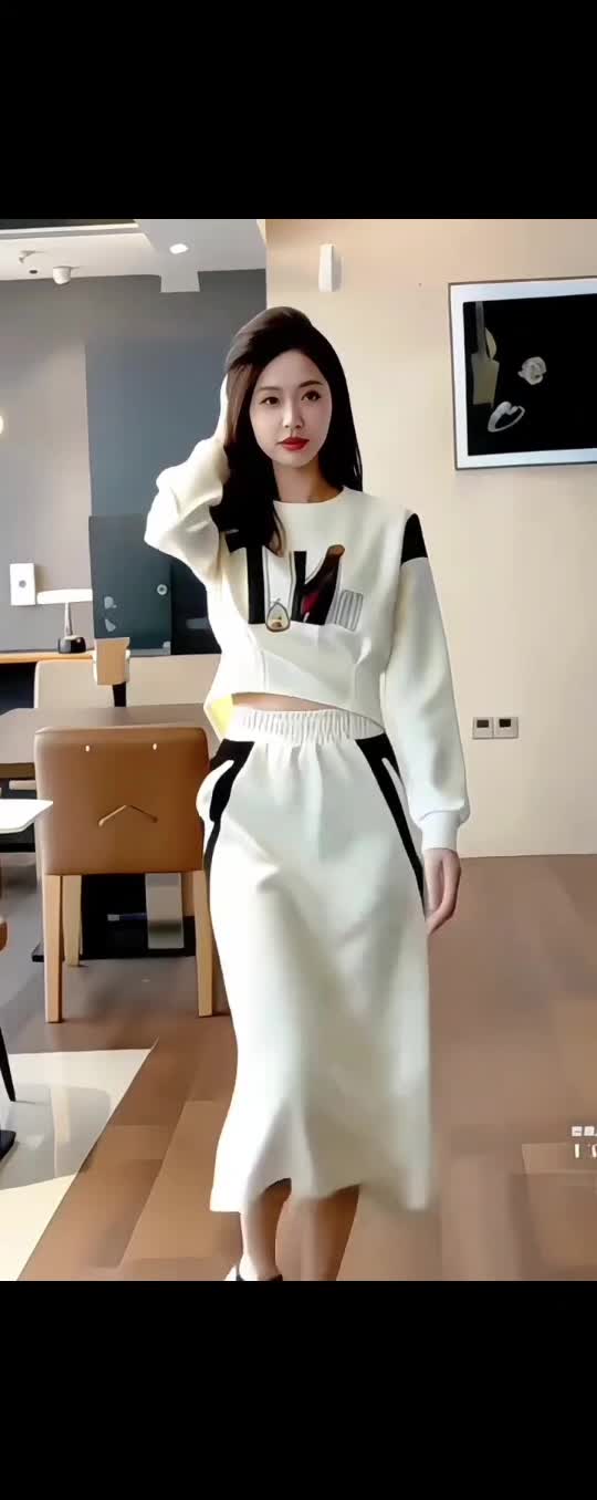 时尚休闲运动服套装女2025春秋季新款小个子洋气卫衣半身裙两件套@DOU+小助手