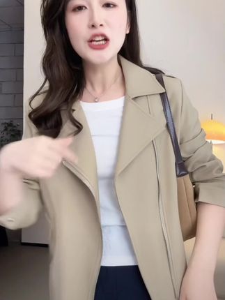 2025年春季新款简约气质拉链夹克小个子显瘦百搭外套高级感上衣女