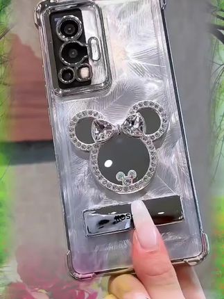 适用于【VIVOX70PRO】四角防摔米奇镜子隐形支架功能防摔壳#新款手机壳 #爆款手机壳 #创意手机壳 #高级感手机壳 #手机壳推荐