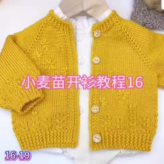 摘蓝姐手作小麦苗开衫教程16-19