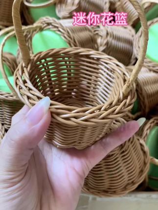 1块多批发,迷你篮厂家#迷你花篮 #迷你花篮#花篮厂家#手工花#毛线花