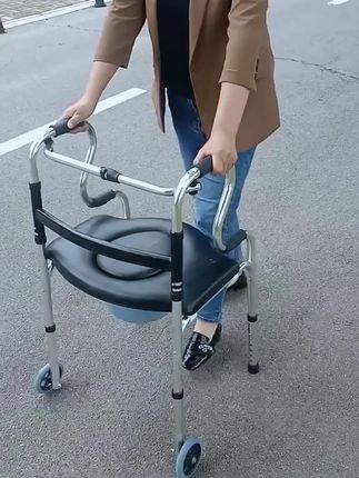 #上热门 老人腿脚不便走路不稳,试试这个助步器,能推能坐能折叠,方便安全好用 #助步器 #老人助步器 #老人助行器