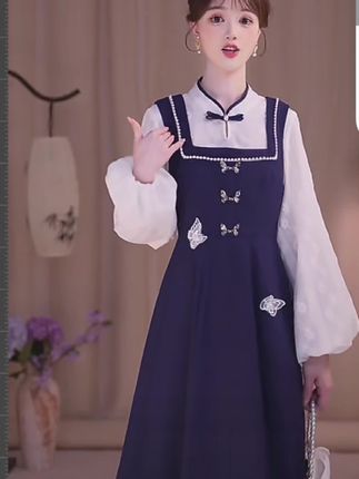 #秋冬穿搭 #新中式两件套 #汉服套裙 #洋气减龄 #秋冬大衣