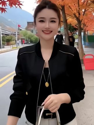 时尚洋气短款夹克外套#大学生快速穿搭#随机穿搭挑战#早秋高智感职场穿搭#早秋贵气感穿搭##小个子秋冬穿搭