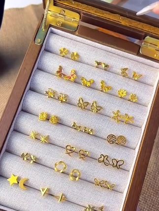 黄金耳钉#耳钉#足金耳钉