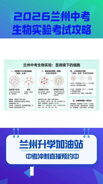 2026兰州中考生物实验考试攻略 #中考 #兰州中考 #生物实验 #实验操作考试 #兰州