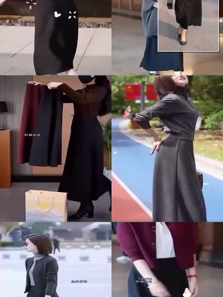 #醋酸羊毛半身裙#穿出高级感 #时尚潮流穿搭 高品质醋酸羊毛半身裙气质显瘦新款百搭A字裙秋冬中长半裙